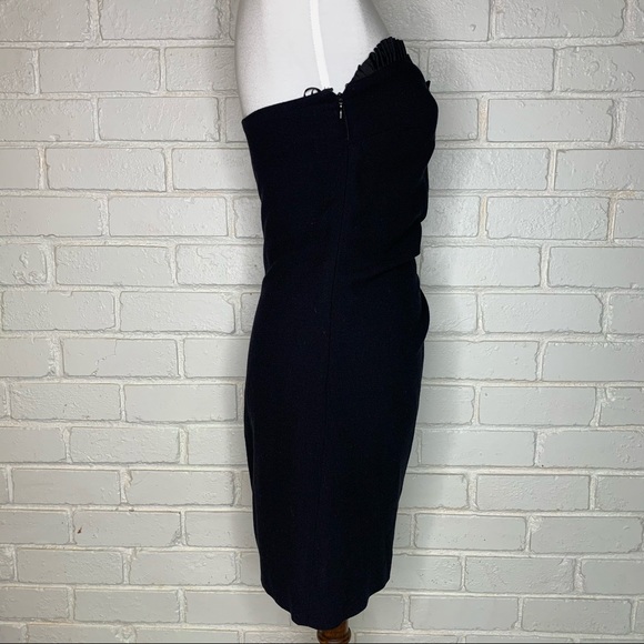 Paul & Joe's Strapless Black Wool Crepe Cocktail Mini Sweetheart Dress Women 6 - Picture 5 of 14